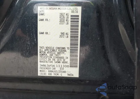 2017 Nissan Altima 2.5 Sl из США, поврежденный, VIN 1N4AL3AP5HC111300